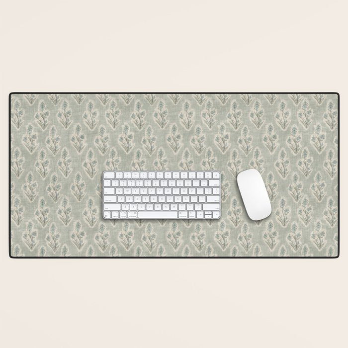 Indian Paintbrush - dusty light blue Desk Mat Gallery Image 1