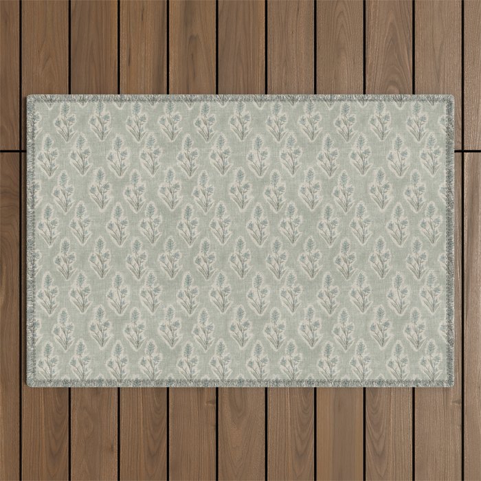 Indian Paintbrush - dusty light blue Outdoor Rug Gallery Image 1