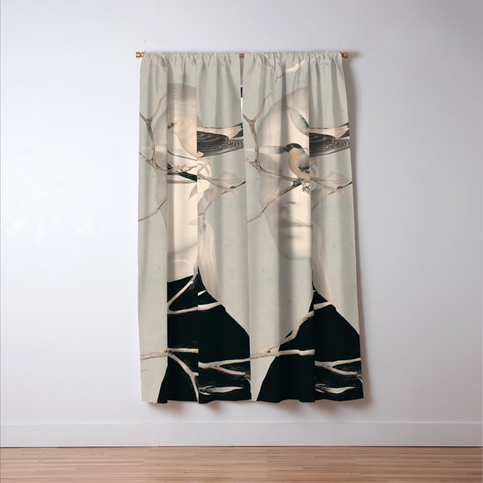 Woman and Birds 2 Window Curtain Gallery Image 3