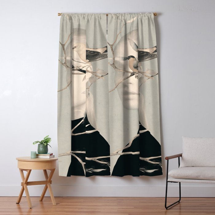 Woman and Birds 2 Window Curtain Gallery Image 1