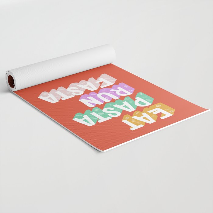 EAT PASTA RUN FASTA Yoga Mat Gallery Image 2