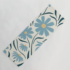 Happy Florals, Light Blue and Yellow Yoga Mat Gallery Image 1