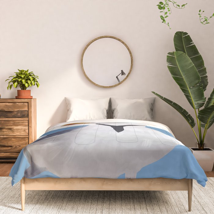 Captain Seagull on blue stripes Comforter Gallery Image 3