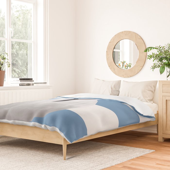 Captain Seagull on blue stripes Duvet Cover Gallery Image 2