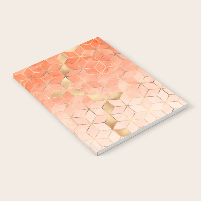 Soft Peach Gradient Cubes Notebook Gallery Image 2