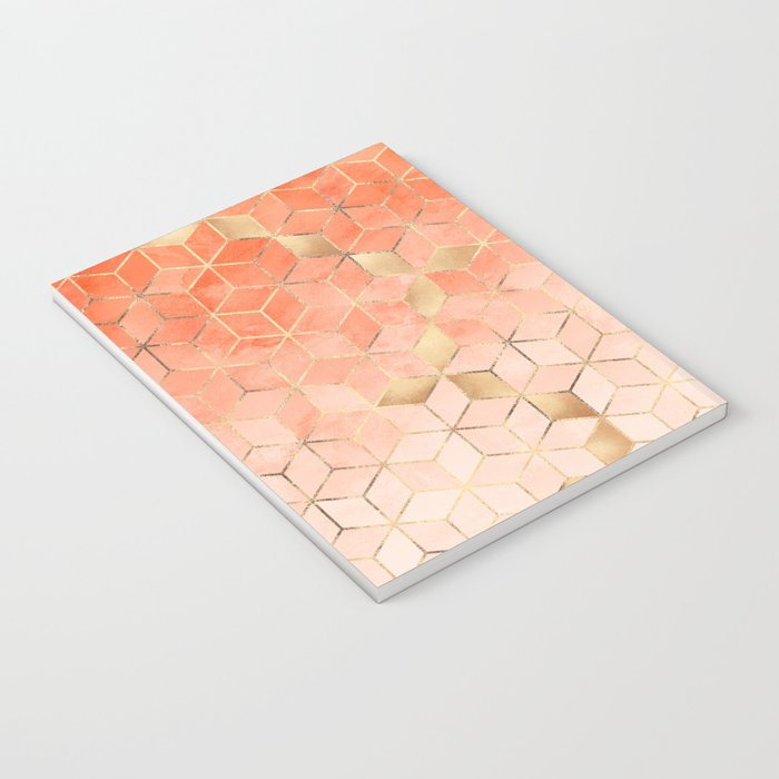 Soft Peach Gradient Cubes Notebook Gallery Image 3