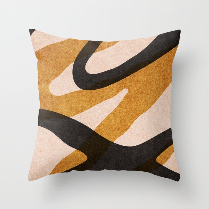 ABSTRACT ALPHABET / Script Q Throw Pillow Gallery Image 1