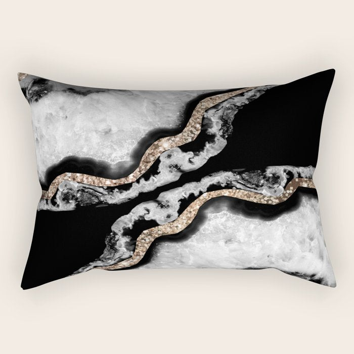 Yin Yang Agate Glitter Glam #8 #gem #decor #art #society6 Rectangular Pillow Gallery Image 1