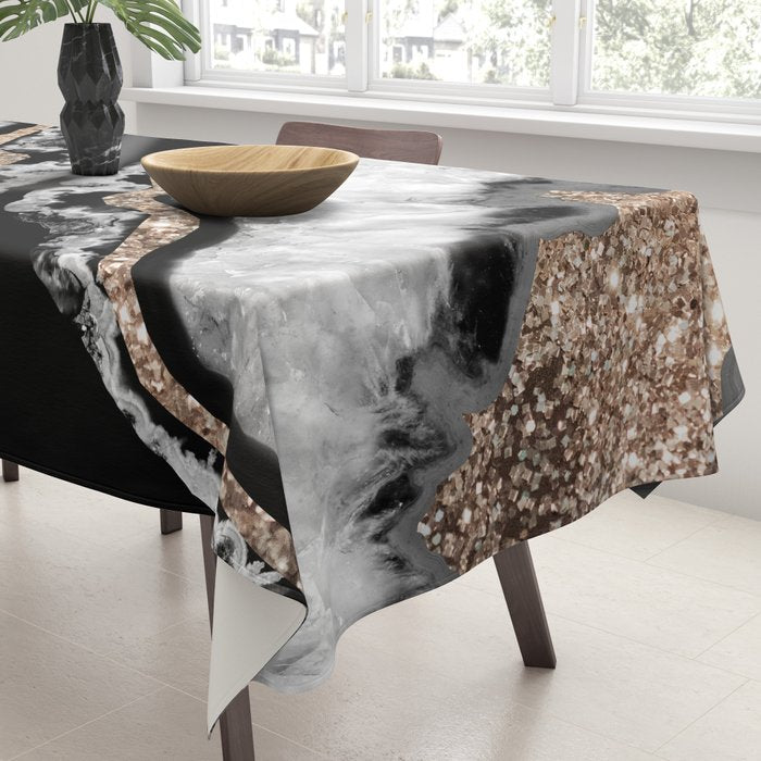 Yin Yang Agate Glitter Glam #8 #gem #decor #art #society6 Tablecloth Gallery Image 3