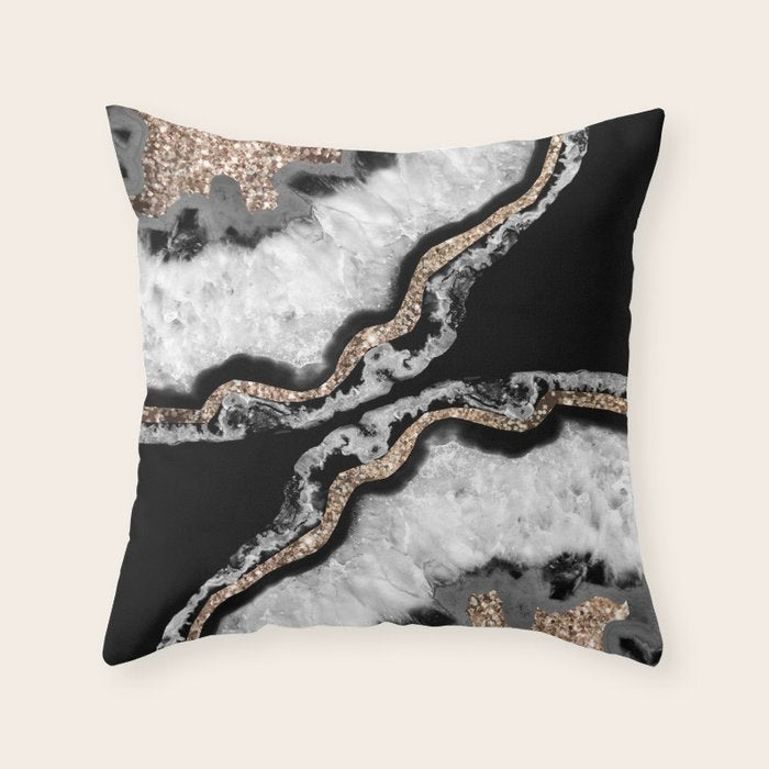 Yin Yang Agate Glitter Glam #8 #gem #decor #art #society6 Throw Pillow Gallery Image 6