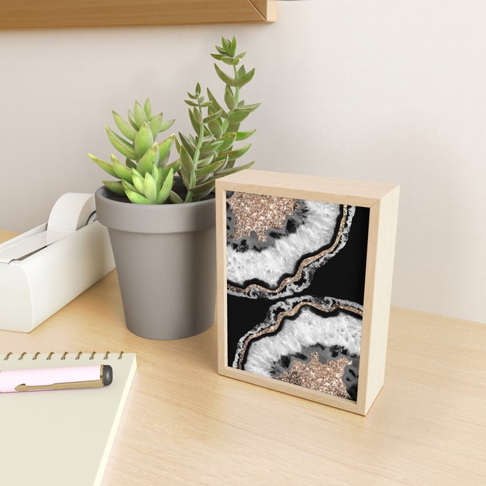 Yin Yang Agate Glitter Glam #8 #gem #decor #art #society6 Mini Art Print Gallery Image 2