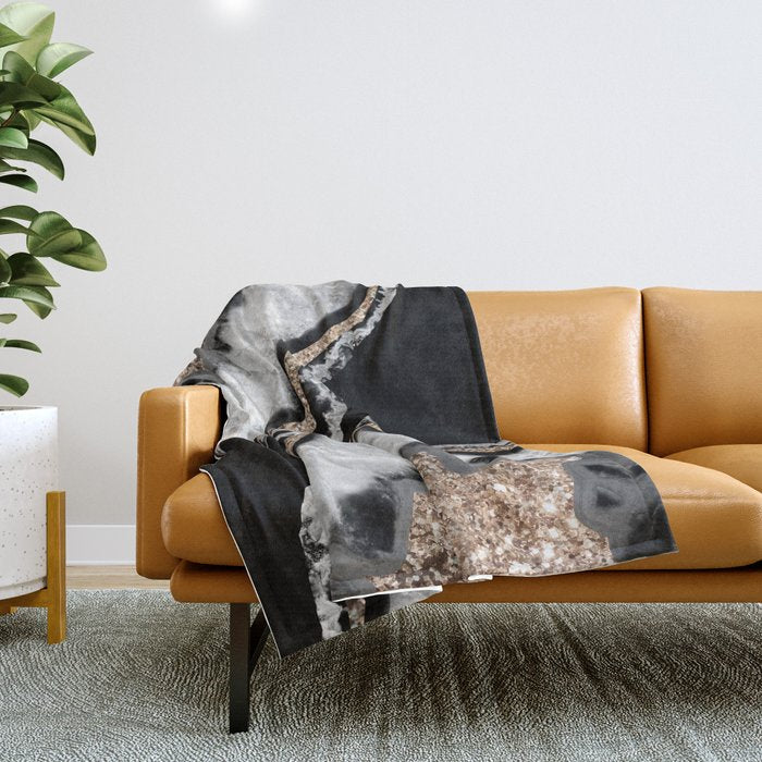 Yin Yang Agate Glitter Glam #8 #gem #decor #art #society6 Throw Blanket Gallery Image 1