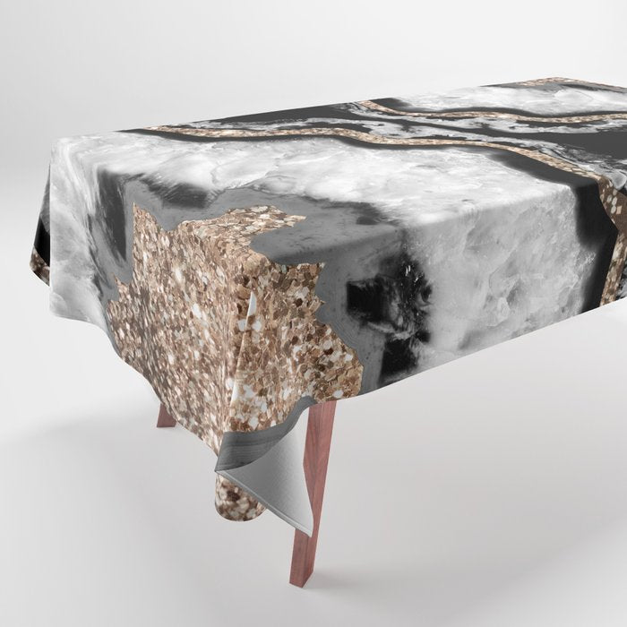 Yin Yang Agate Glitter Glam #8 #gem #decor #art #society6 Tablecloth Gallery Image 1