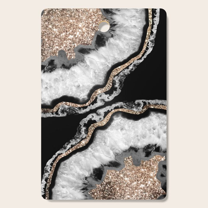 Yin Yang Agate Glitter Glam #8 #gem #decor #art #society6 Cutting Board Gallery Image 1