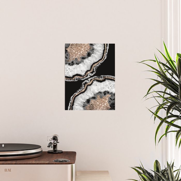 Yin Yang Agate Glitter Glam #8 #gem #decor #art #society6 Poster Gallery Image 2