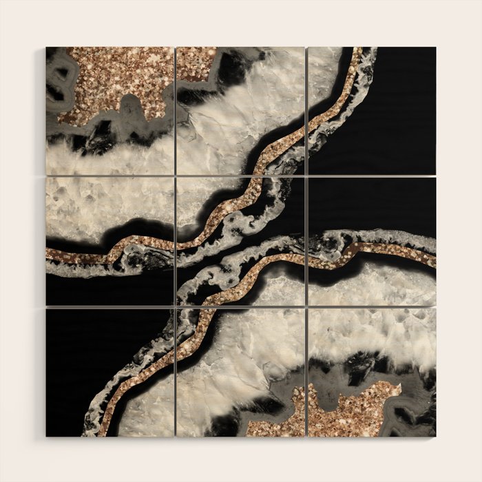 Yin Yang Agate Glitter Glam #8 #gem #decor #art #society6 Wood Wall Art Gallery Image 1