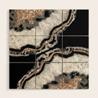 Yin Yang Agate Glitter Glam #8 #gem #decor #art #society6 Wood Wall Art Gallery Image 1