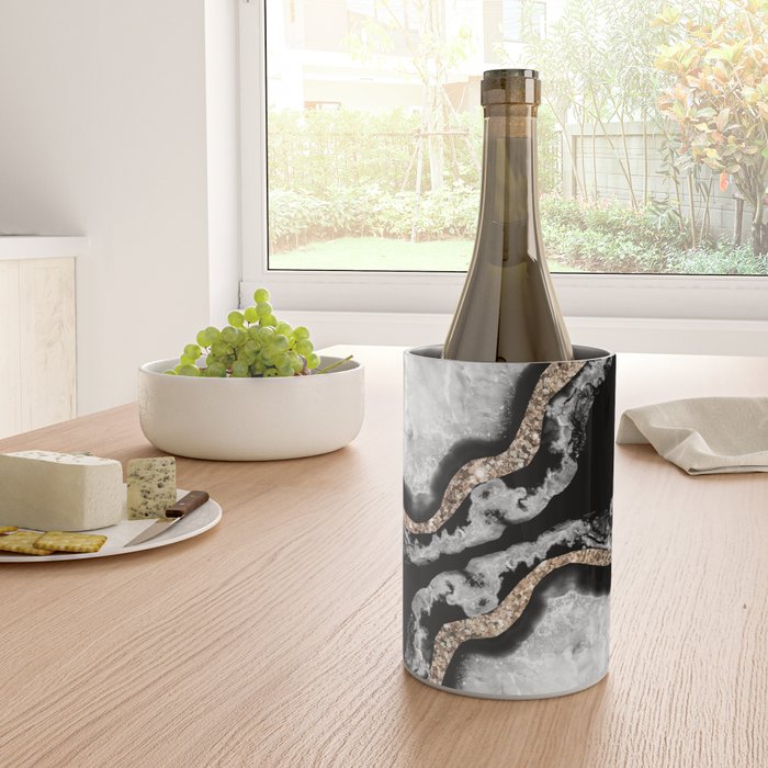 Yin Yang Agate Glitter Glam #8 #gem #decor #art #society6 Wine Chiller Gallery Image 4