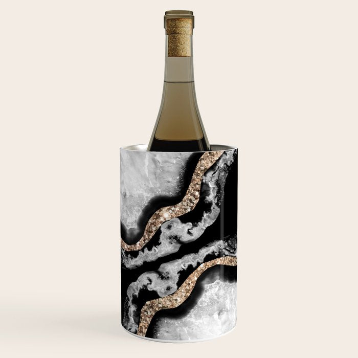 Yin Yang Agate Glitter Glam #8 #gem #decor #art #society6 Wine Chiller Gallery Image 1
