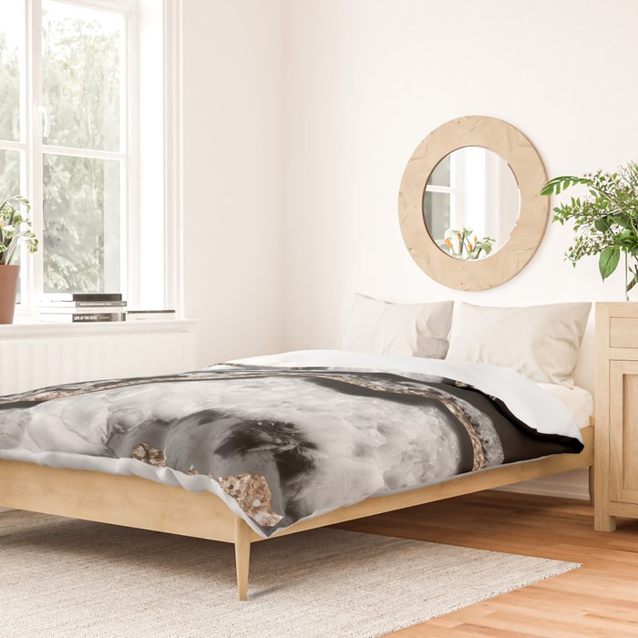 Yin Yang Agate Glitter Glam #8 #gem #decor #art #society6 Duvet Cover Gallery Image 2