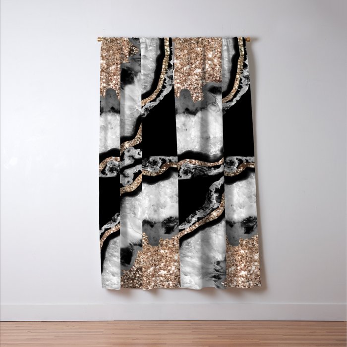 Yin Yang Agate Glitter Glam #8 #gem #decor #art #society6 Window Curtain Gallery Image 3