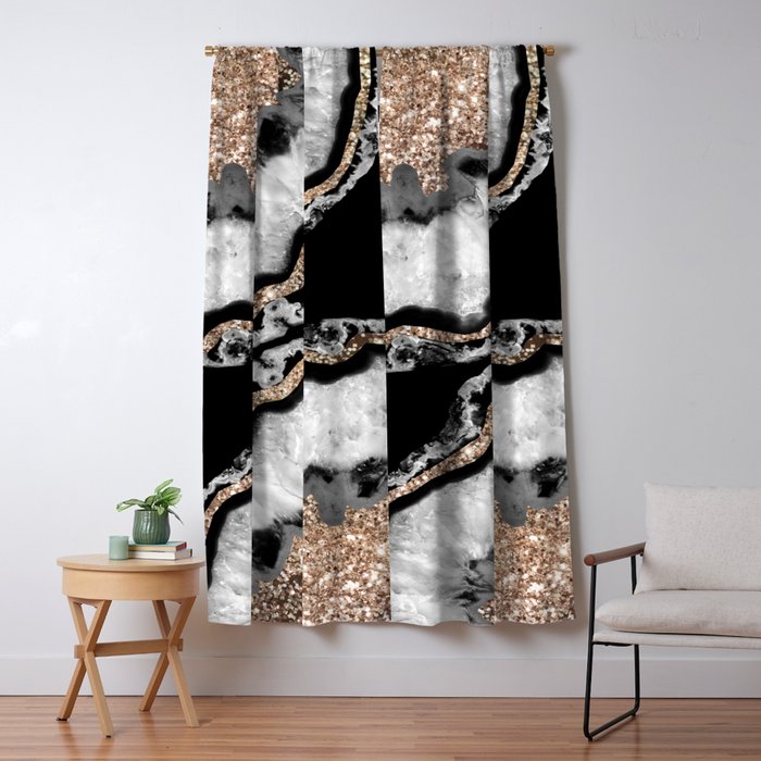 Yin Yang Agate Glitter Glam #8 #gem #decor #art #society6 Window Curtain Gallery Image 1