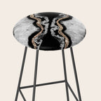 Yin Yang Agate Glitter Glam #8 #gem #decor #art #society6 Stool Gallery Image 2