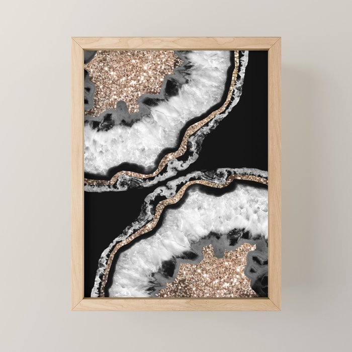 Yin Yang Agate Glitter Glam #8 #gem #decor #art #society6 Mini Art Print Gallery Image 1