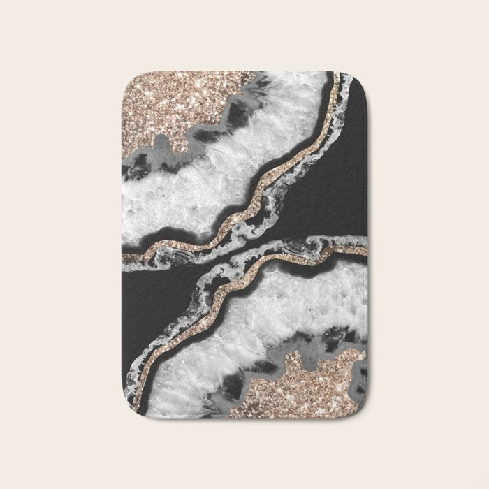Yin Yang Agate Glitter Glam #8 #gem #decor #art #society6 Bath Mat Gallery Image 1