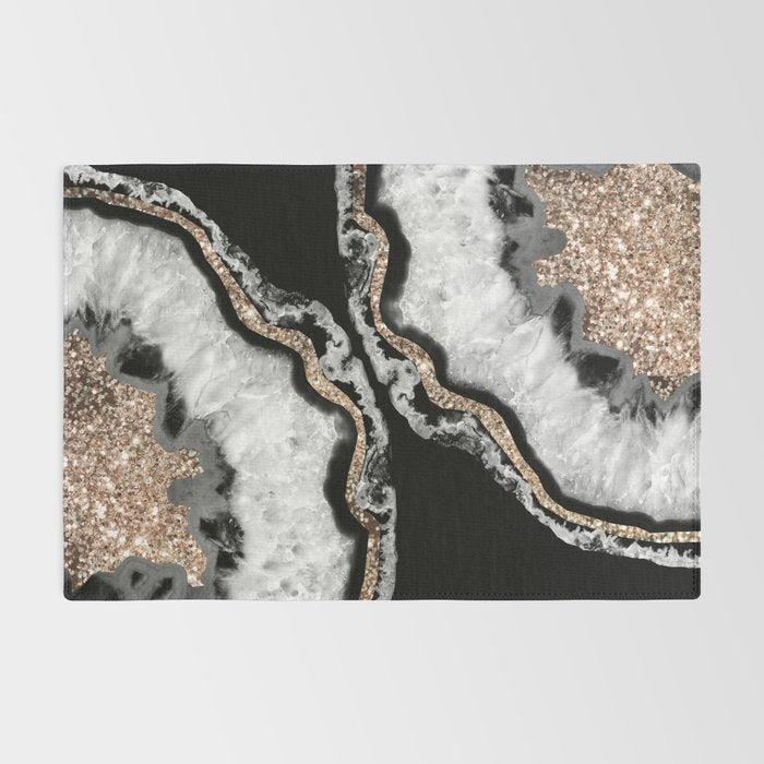 Yin Yang Agate Glitter Glam #8 #gem #decor #art #society6 Rug Gallery Image 2
