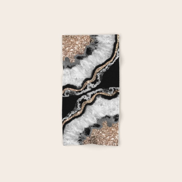 Yin Yang Agate Glitter Glam #8 #gem #decor #art #society6 Bath Towel Gallery Image 1