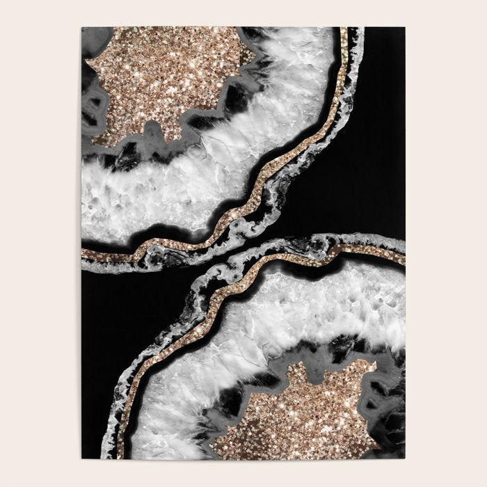 Yin Yang Agate Glitter Glam #8 #gem #decor #art #society6 Poster Gallery Image 4