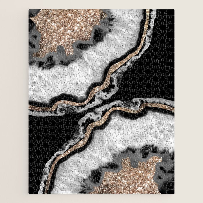 Yin Yang Agate Glitter Glam #8 #gem #decor #art #society6 Jigsaw Puzzle Gallery Image 1