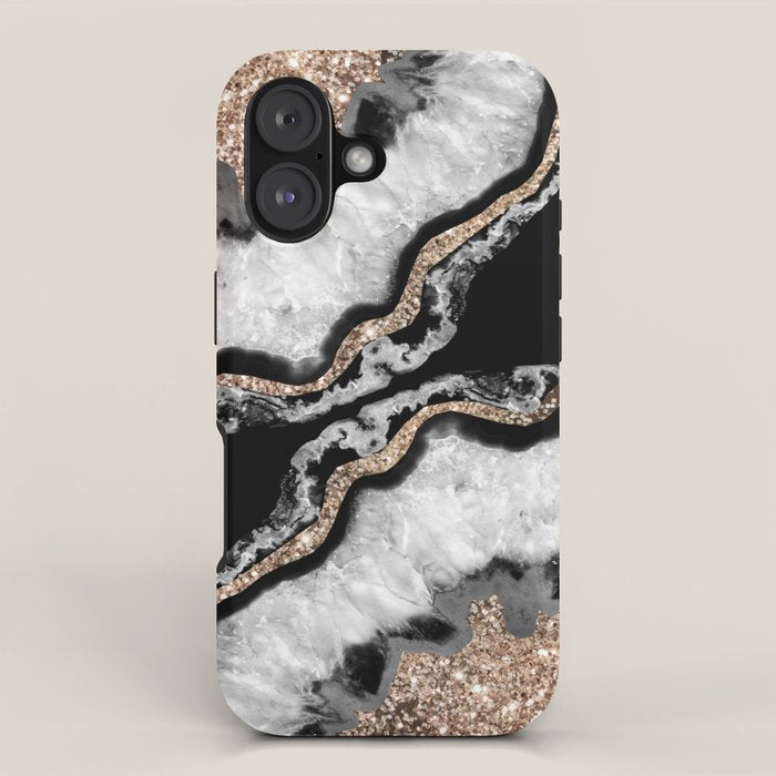 Yin Yang Agate Glitter Glam #8 #gem #decor #art #society6 iPhone Case Gallery Image 1