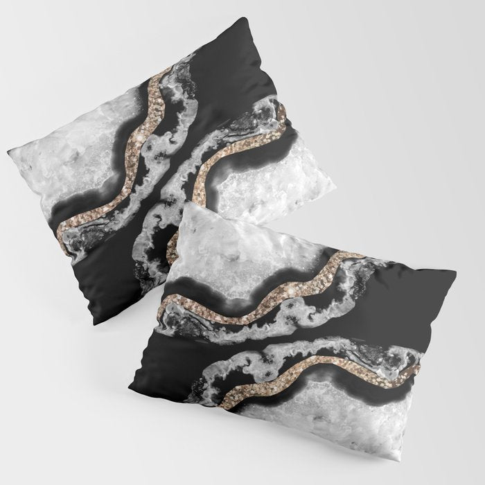 Yin Yang Agate Glitter Glam #8 #gem #decor #art #society6 Pillow Sham Gallery Image 1