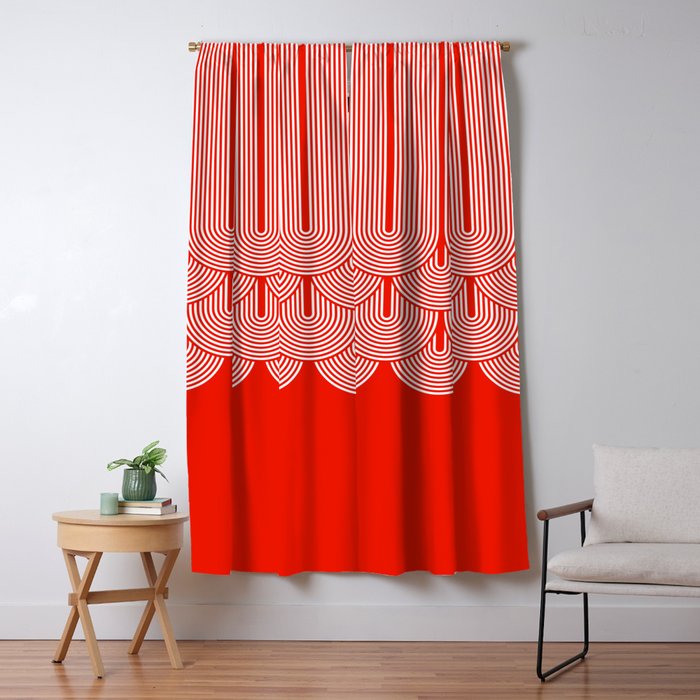 Red shapes pattern Window Curtain Gallery Image 5