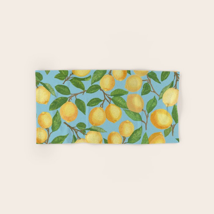 Lemonade on Blue Background Bath Towel Gallery Image 1