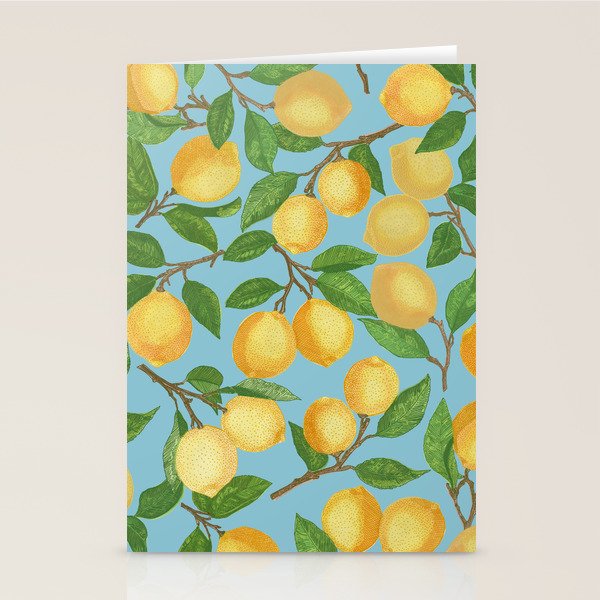 Lemonade on Blue Background Stationery Card Gallery Image 1
