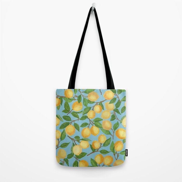 Lemonade on Blue Background Tote Bag Gallery Image 2