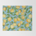 Lemonade on Blue Background Throw Blanket Gallery Image 2