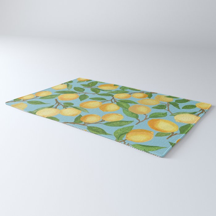 Lemonade on Blue Background Rug Gallery Image 3