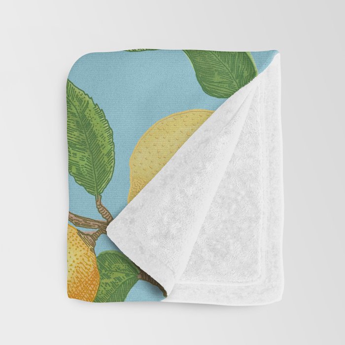 Lemonade on Blue Background Throw Blanket Gallery Image 3