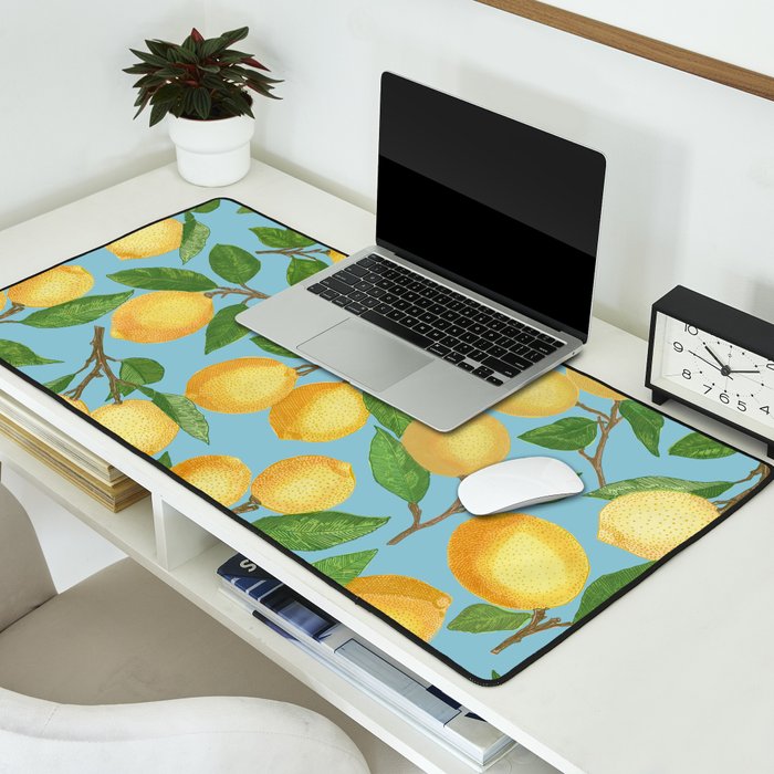 Lemonade on Blue Background Desk Mat Gallery Image 2