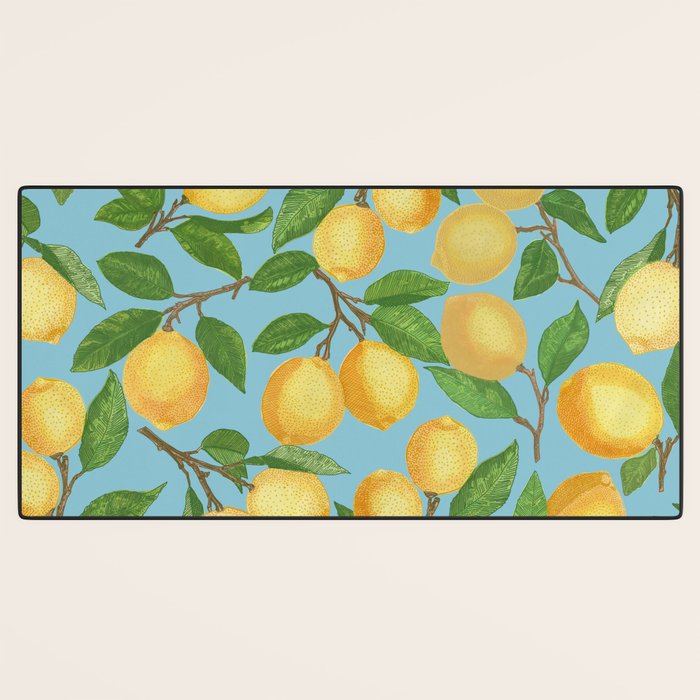 Lemonade on Blue Background Desk Mat Gallery Image 3