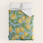Lemonade on Blue Background Duvet Cover Gallery Image 6