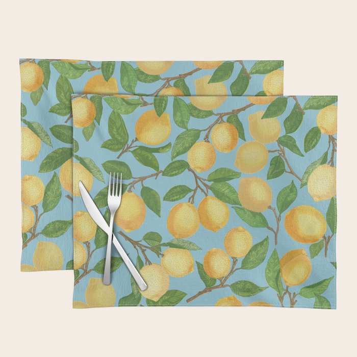 Lemonade on Blue Background Placemat Gallery Image 1