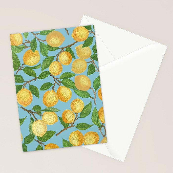 Lemonade on Blue Background Stationery Card Gallery Image 2