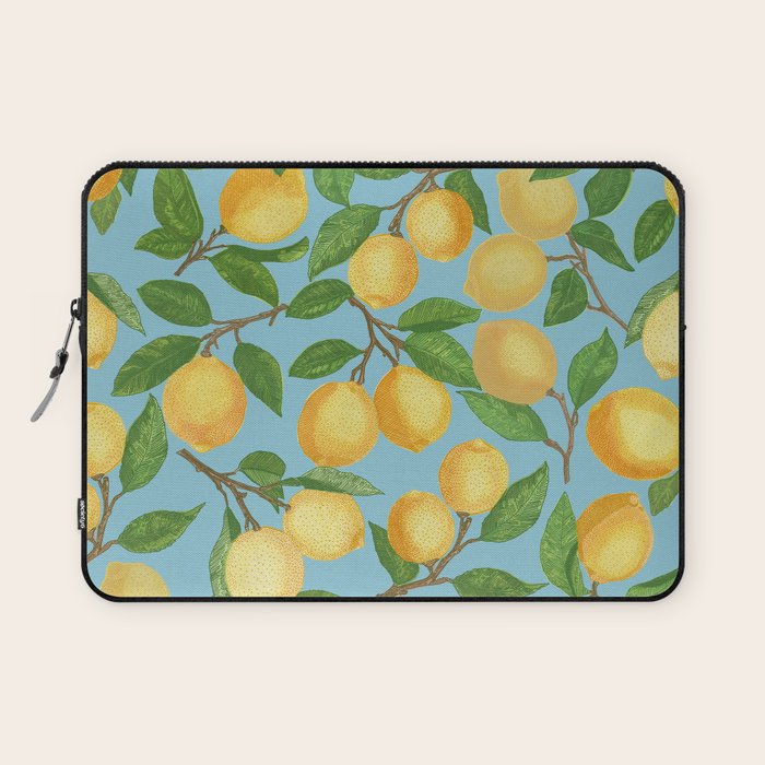 Lemonade on Blue Background Laptop Sleeve Gallery Image 1