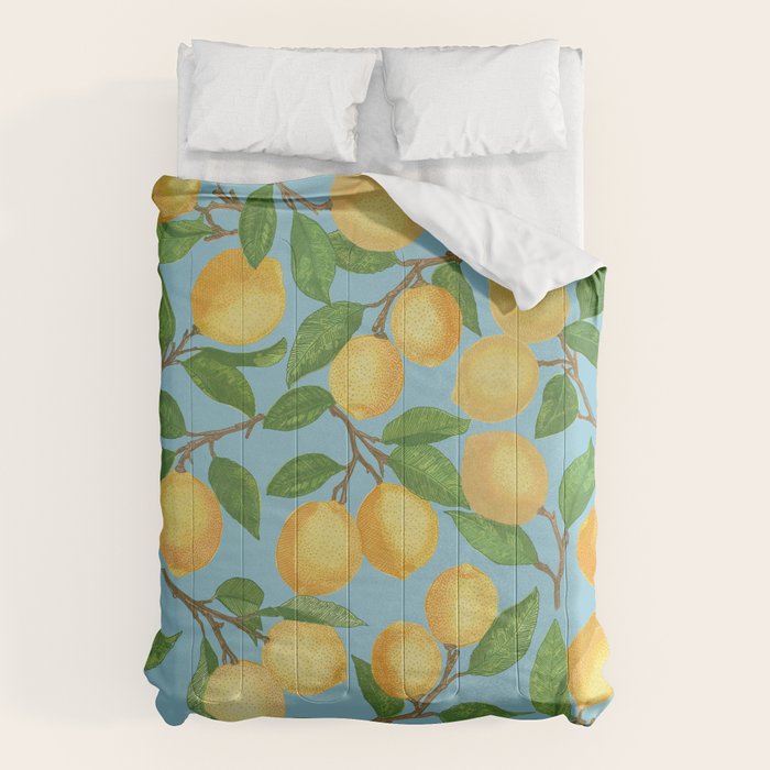 Lemonade on Blue Background Comforter Gallery Image 6