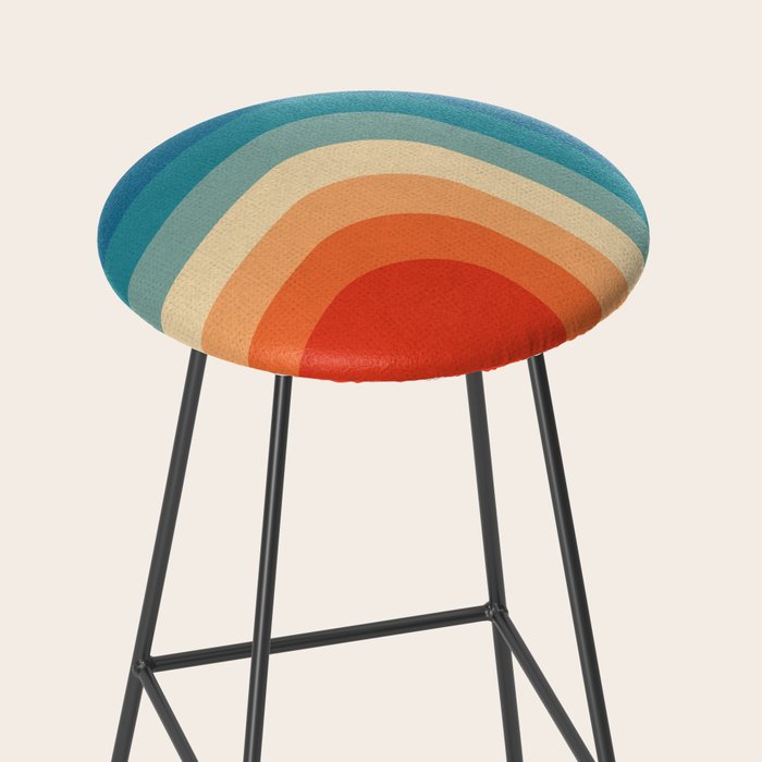 Retro 70s Color Palette III Stool Gallery Image 2